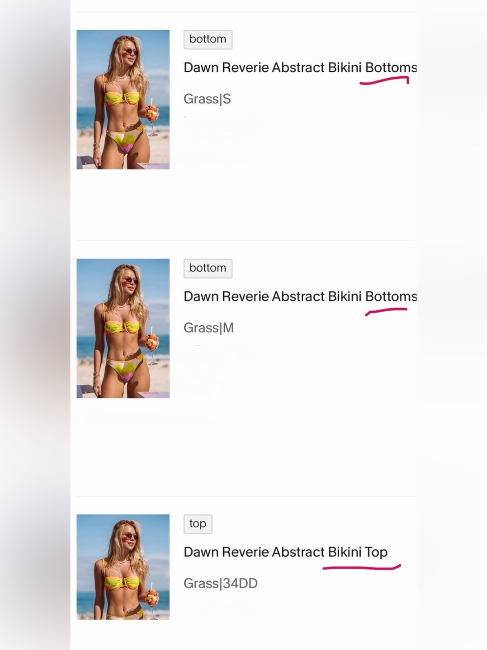 7 piece bundle-Cupshe Bright Wave & Floral Mix Bikini Sets